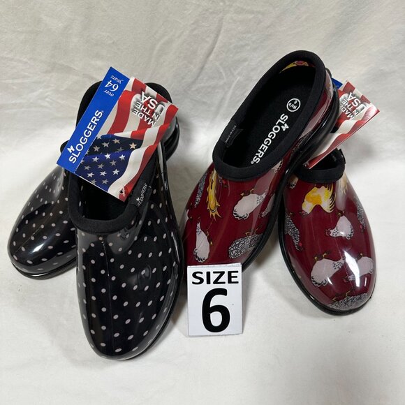 Two for One Price!!! Sloggers Waterproof Rain Shoes - Red Chicken & Polka Dot - Picture 2 of 3